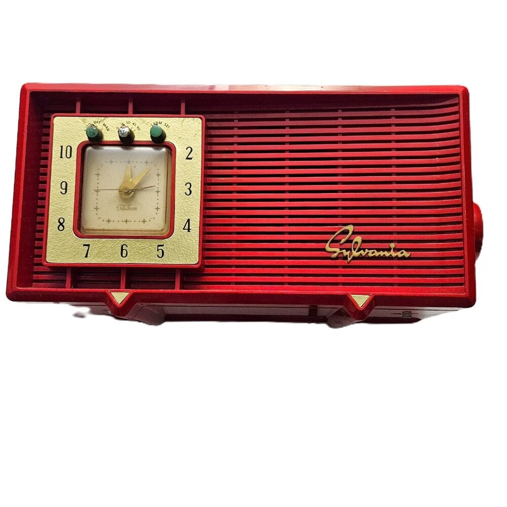 Vintage Sylvania R5485 AM Tube Clock Radio – Circa 1955